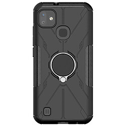 Coque en TPU 2-en-1, texture nid d'abeille, anti-rayures avec béquille pour votre Infinix Smart HD 2021 - noir