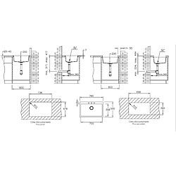 ESSEBAGNO SIERRA EVIER RESINE NOIRE 1 GRANDE CUVE Evier en résine noir 760x500 mmCuve 700*400Hauteur 210 mm1 cuve