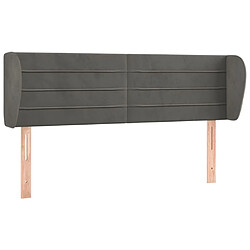 Maison Chic Tête de lit scandinave avec oreilles,meuble de chambre Gris foncé 147x23x78/88 cm Velours -MN47254