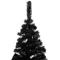 vidaXL Arbre de Noël artificiel pré-éclairé et boules noir 210 cm PVC