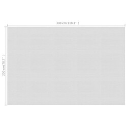 Avis vidaXL Film solaire de piscine flottant PE 300x200 cm Gris