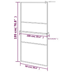 Acheter vidaXL Paroi de douche avec étagère Noir 100x195cm Verre ESG&Aluminium