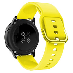 Avis Wewoo Bracelet pour montre connectée Smartwatch de poignet à boucle plaquée électrolysée Galaxy Watch Active Jaune