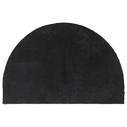 vidaXL Tapis de porte noir demi-rond 40x60 cm fibre de coco touffeté