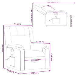 vidaXL Fauteuil inclinable de massage Crème Similicuir pas cher