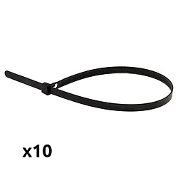 Lot de 10 colliers de câblage réutilisables 7,6x 370mm noirs - Zenitech