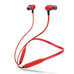 Wewoo Casque Bluetooth Sport Écouteurs intra-auriculaires sans fil de style pour iPhone, Galaxy, Huawei, Xiaomi, LG, HTC et autres téléphones intelligents, distance travail: 10 m (rouge)