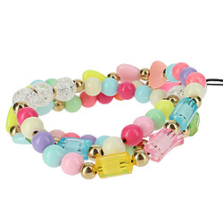 Avizar Bijou de Téléphone Bracelet Perles rondes, cœurs, rouleaux 65cm Collection Perla