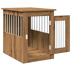 Acheter vidaXL Meuble de cage pour chiens chêne artisanal 45x62x59 cm