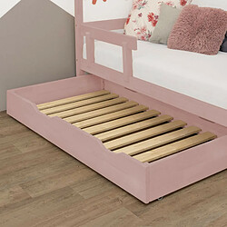 Youdoit Tiroir de lit 120 x 160 avec sommier BUDDY - rose pastel