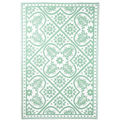 Esschert Design Tapis d'extérieur 182x122 cm Tuiles Vert et blanc