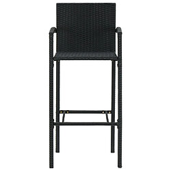 Maison Chic Jeu de bar de jardin 5 pcs avec accoudoirs,Mobilier d'extérieur Résine tressée Noir -GKD279192 pas cher