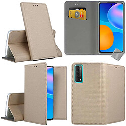 Htdmobiles Housse etui portefeuille avec coque intérieure en silicone pour Huawei P Smart (2021) + film ecran - OR MAGNET