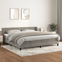 Maison Chic Lit Adulte - Lit simple Lit à sommier tapissier et matelas moelleux - Meuble de Chambre - Gris clair 200x200cm Velours -MN80584