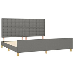 Acheter Maison Chic Lit adulte - Cadre Structure de lit avec tête de lit Contemporain Gris foncé 200x200 cm Tissu -MN89370