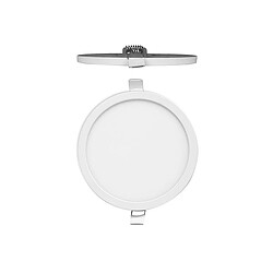 Inspired Downlight encastré LED ultra fin rond de 17,5 cm, 18 W, 3 000 K, 1 580 lm, blanc mat/acrylique givré, pilote inclus, 3 ans de garantie