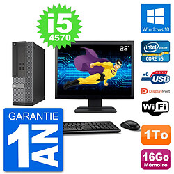 PC Dell Optiplex 3020 SFF Ecran 22" i5-4570 RAM 16Go Disque 1To Windows 10 Wifi - Occasion