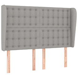 Maison Chic Tête de lit scandinave avec oreilles,meuble de chambre Gris clair 147x23x118/128 cm Tissu -MN53321