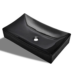 vidaXL Vasque rectangulaire céramique Noir pour salle de bain