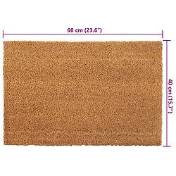 Avis vidaXL Tapis de porte naturel 40x60 cm fibre de coco touffeté