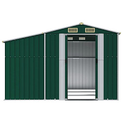 Acheter Helloshop26 Abri de jardin cabane cabanon maison de stockage remise extérieur hangar outils robuste 277 x 279 x 179 cm acier galvanisé vert 02_0022377