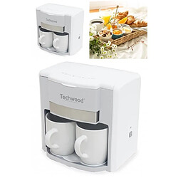 Avis Techwood Cafetière électrique 2 Tasses Duo Blanche Filtre permanent lavable 500W Blanche Arrêt automatique