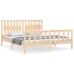 Maison Chic Cadre/structure de lit avec tête de lit pour adulte - Lit Moderne Chambre Super King Size bois massif -MN39232