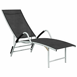 Maison Chic Chaise longue Jardin| Bain de soleil Relax | Transat Textilène et aluminium Noir -GKD75123