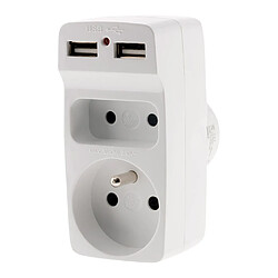 Avis Zenitech Biplite 6A + 16A avec 2 chargeurs USB -Blanc