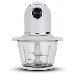 Techwood Mini Hachoir 800mL 300W 4 Lames en Inox avec Couvercle de sécurité blanc Rétro éclairé