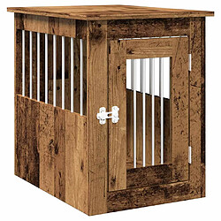 vidaXL Meuble de cage chien vieux bois 45x62x59 cm bois d'ingénierie