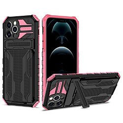 Coque en TPU anti-choc avec porte-cartes détachables rose pour votre Apple iPhone 12 Pro 6.1 pouces