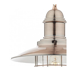 Luminaire Center Suspension Terrace cuivre antique et verre 1 ampoule pas cher