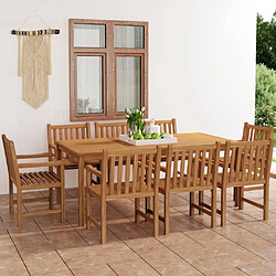 Salle à manger de jardin 9 pcs,Table et chaise à dîner Bois de teck solide -MN45813