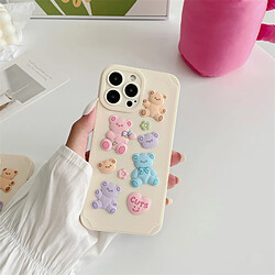 GUPBOO Étui pour iPhone12Pro Color Candy Bear Fun Coque de téléphone Antichoc Silicone Femme