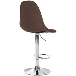 Decoshop26 Tabouret de bar x1 avec repose-pieds hauteur réglable pivotant assise en tissu marron cadre métallique chromé 10_0004843