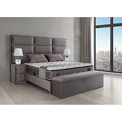 Acheter Vivenla Banc bout de lit coffre avec rangement coloris gris design en velours L. 170 x P. 41 x H. 45 cm collection MOSCOW