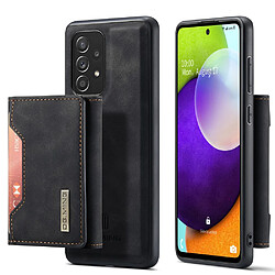 Dg.Ming Coque en TPU + PU anti-chute avec béquille magnétique à trois volets noir pour votre Samsung Galaxy A52 5G/4G