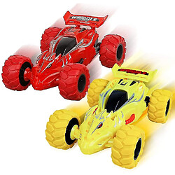 Universal 2 jouets de voiture à friction de pack, 360 Rotation Tire Back Toy Cars for Kids