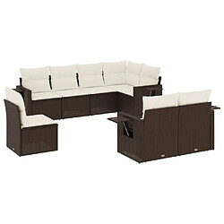 Maison Chic Ensemble Tables et chaises d'extérieur 8 pcs avec coussins,Salon de jardin marron résine tressée -GKD333785