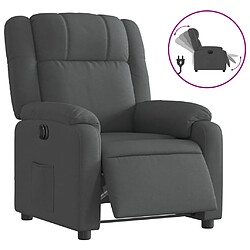 vidaXL Fauteuil inclinable électrique Gris foncé Tissu