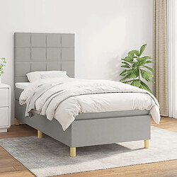 vidaXL Sommier à lattes de lit avec matelas Gris clair 80x200 cm Tissu