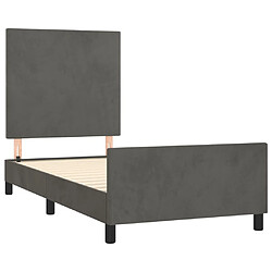 Acheter Maison Chic Lit adulte - Cadre Structure de lit avec tête de lit Contemporain Gris foncé 100x200 cm Velours -MN82040