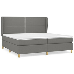 Maison Chic Lit Adulte - Lit simple Lit à sommier tapissier avec matelas moelleux - Meuble de Chambre - Gris foncé 200x200cm Tissu -MN30809