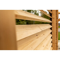 Pergola bioclimatique 12.20m² bois naturel - vt3436v - HABRITA