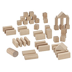 Simba Toys Cubes en bois naturel 50 pièces