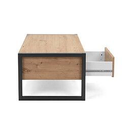 Decoshop26 Table basse avec tiroir et espace de rangement en bois MDF anthracite style industriel TABA06012 pas cher