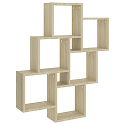 vidaXL Étagère murale cube Chêne sonoma 78x15x93 cm Bois d’ingénierie