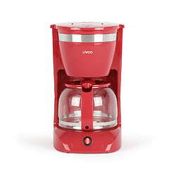 Cafetière filtre 12 tasses 800w rouge - dod163rc - LIVOO