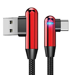 Evelatus TPC05 Câble de chargeur USB vers USB-C en nylon tressé en forme de L pour données et PD 20 W 1 m Rouge